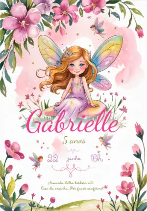 Convite Aniversário Jardim das Fadas Editável Online