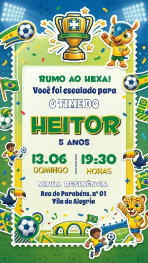 Soccer Birthday Invitation – Static – Festôu Convites