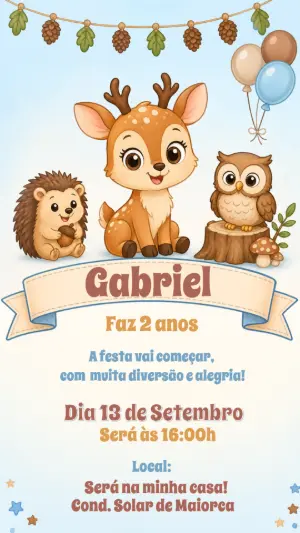 Animals Birthday Invitation – Static – CollorGraph Convites
