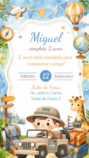 Safari Birthday Invitation – Static – CollorGraph EDITOR