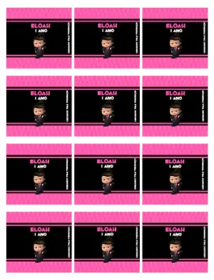 Adesivo para Bala Personalizada Poderosa Chefinha Rosa para Editar