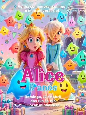 Invitación de cumpleaños Princesas – Estático – Fernando Martins