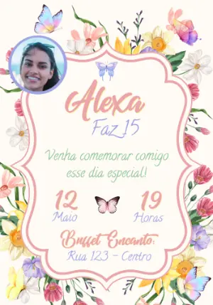 Invitación de XV años – Estático – Convites e Artes Digitais