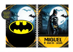 Capa de Agenda Batman Editável Online para Imprimir