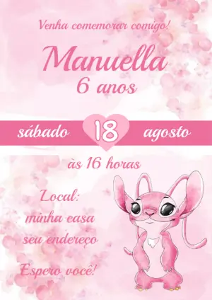 Invitación de cumpleaños Stitch – Estático – Ana Clara