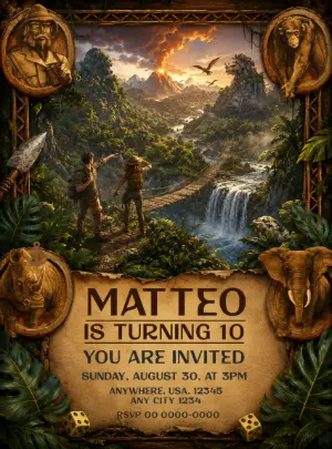 Jumanji Adventure Birthday Invitation | Editable Template