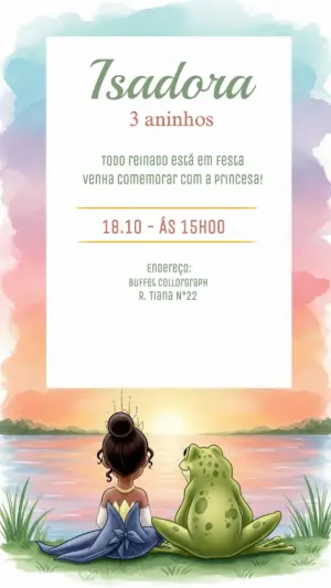 Invitación de cumpleaños Princesas – Estático – CollorGraph Convites