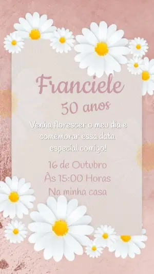 Convite Aniversário Jardim das Margaridas para Editar Online