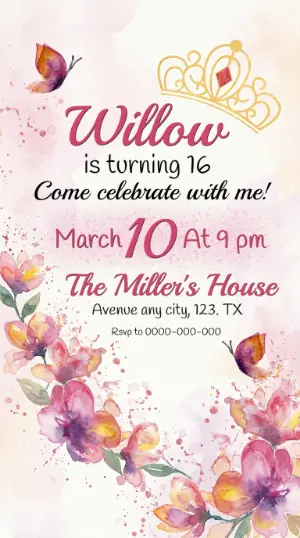 Invitación de cumpleaños Princesas – Estático – Wolf Designer