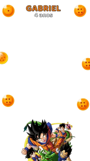 Moldura de Aniversário Dragon Ball para Editar Online