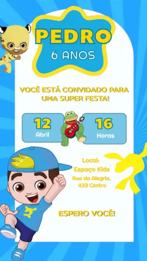 Convite de Aniversário Luccas Neto Aventureiro para Editar