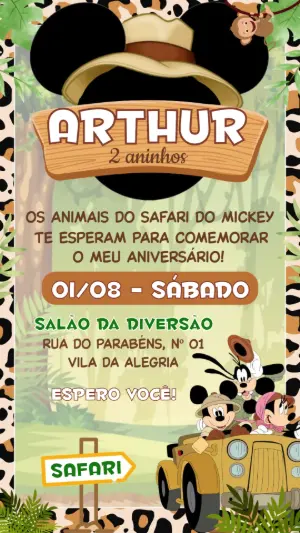 Safari Birthday Invitation – Static – Festôu Convites