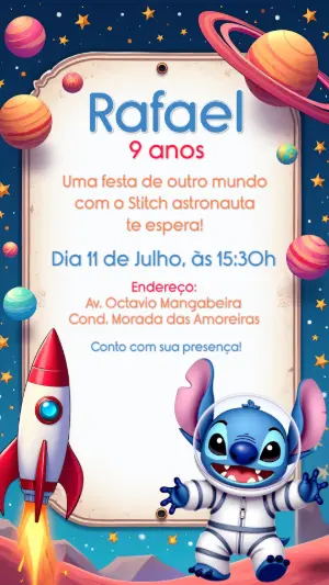 Invitación de cumpleaños Stitch – Estático – CollorGraph Convites