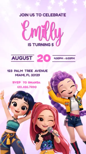 Demon Hunter Birthday Invitation | Editable Digital Template