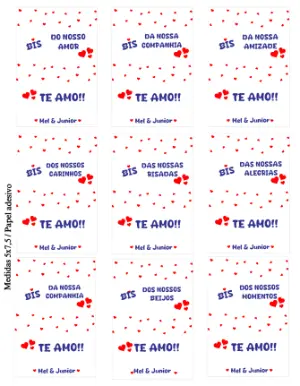 Rótulo de Bis Romântico Editável para Namorados