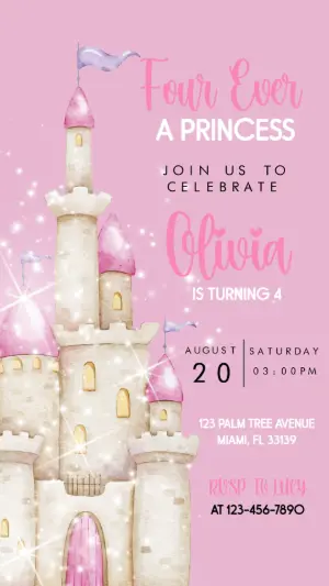 Invitación de cumpleaños Princesas – Estático – Gley Leobas