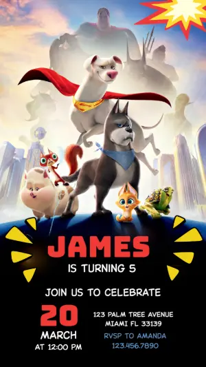 Super-Pets Birthday Invitation | Editable Template for Kids