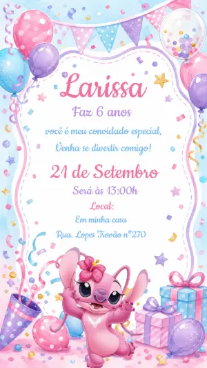 Stitch Birthday Invitation – Static – CollorGraph EDITOR