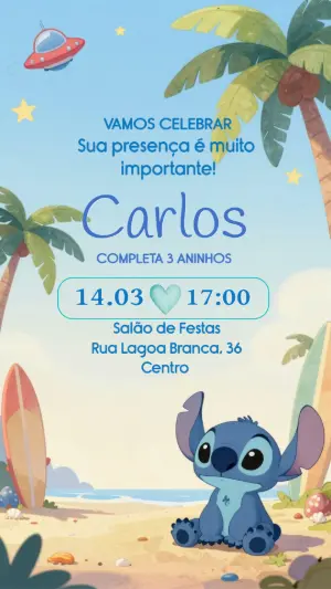 Stitch Birthday Invitation – Static – CollorGraph EDITOR