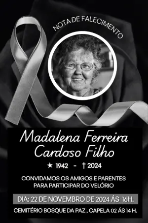 Nota de Falecimento com Foto para Editar Online