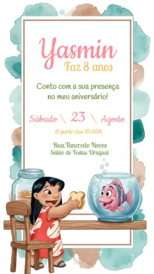 Invitación de cumpleaños Stitch – Estático – CollorGraph Convites