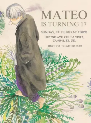 Mushishi Anime Birthday Invitation Editable Template