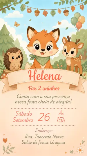 Animals Birthday Invitation – Static – CollorGraph Convites