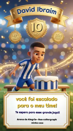 Soccer Birthday Invitation – Static – Convites Digitais Exclusivos
