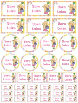 Kit de Etiquetas Escolares Fofas com Cachorrinho Editável