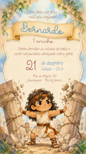 Convite Aniversário Jesus Infantil para Editar