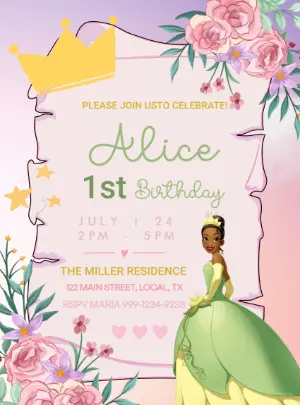 Invitación de cumpleaños Princesas – Estático – Decore Arte