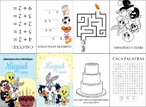 Livrinho de Atividades Baby Looney Tunes para Editar Online
