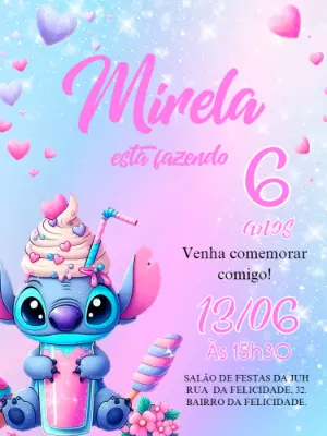 Invitación de cumpleaños Stitch – Estático – Pedro Henrique
