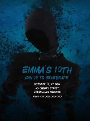 Anime Ajin: Demi-Human Birthday Invitation | Digital Editable Template