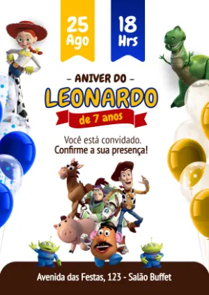 Invitation d'anniversaire Toy Story – Statique – Danjo