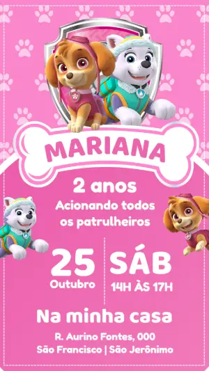 Invito di compleanno Paw Patrol – Statico – Convite encantado
