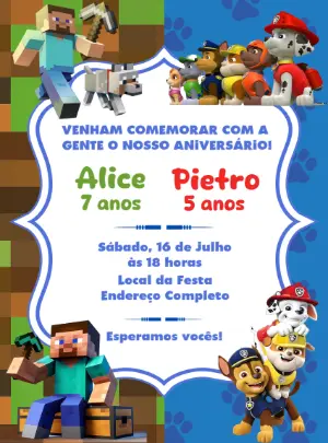 Paw Patrol Birthday Invitation – Static – Decore Arte