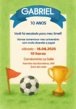 Soccer Birthday Invitation – Static – Manfer Artes Digitais