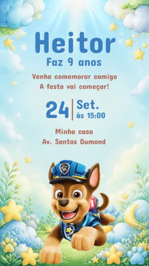 Invito di compleanno Paw Patrol – Statico – CollorGraph Convites