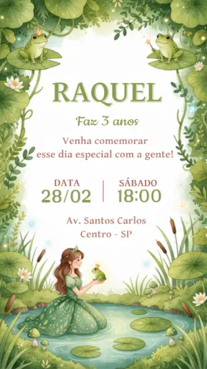Invitación de cumpleaños Princesas – Estático – CollorGraph EDITOR