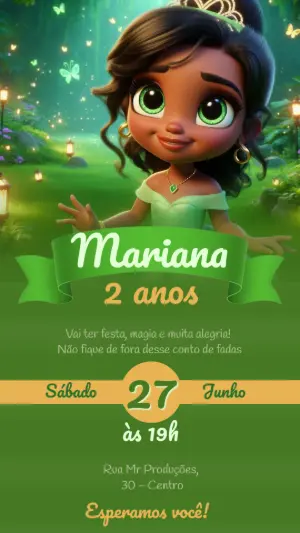 Invitación de cumpleaños Princesas – Estático – MR Produções