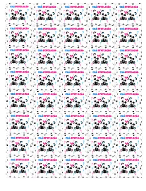 Tag Editável para Chá Revelação Panda Fofo Rosa e Azul