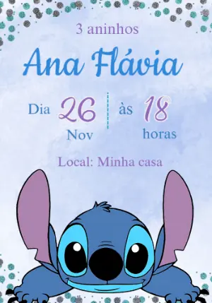 Invitación de cumpleaños Stitch – Estático – Priscila