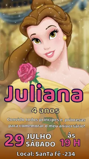 Invitación de cumpleaños Princesas – Estático – Color Art Studio