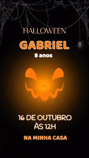 Convite Animado Aniversário Halloween para Editar Online