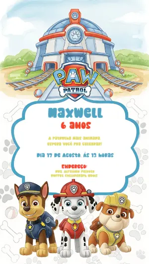 Invito di compleanno Paw Patrol – Statico – CollorGraph Convites