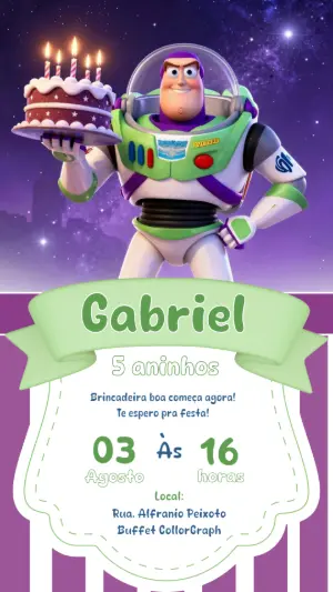 Invitation d'anniversaire Toy Story – Statique – CollorGraph Convites