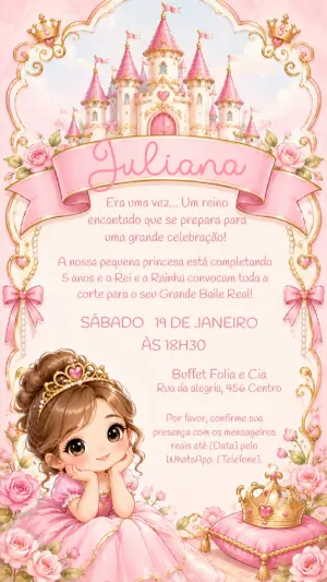Invitación de cumpleaños Princesas – Estático – Felicity Artes