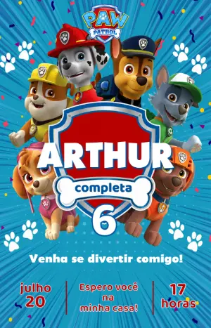 Invito di compleanno Paw Patrol – Statico – Fernando Martins