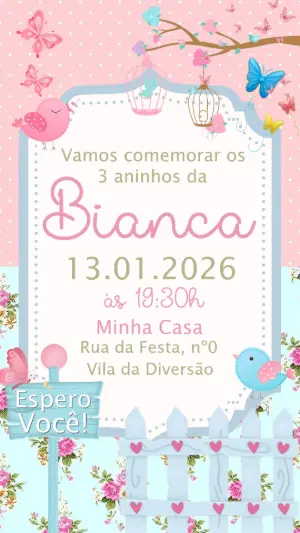 魔法花园生日邀请函 – 静态 – Convide aê!